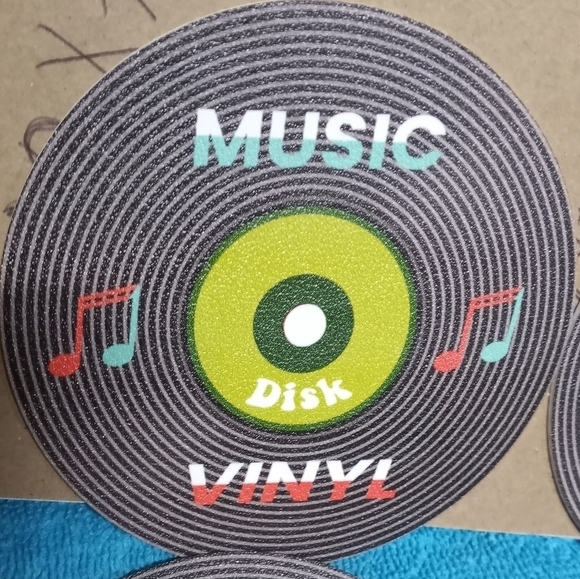 Colorful Music Vinyl Coaster Set Of 6 - Picture 8 of 8